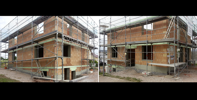 Romantisch schönes Foto mit roten Hausdächern