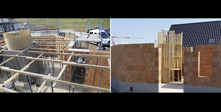 Romantisch schönes Foto mit roten Hausdächern