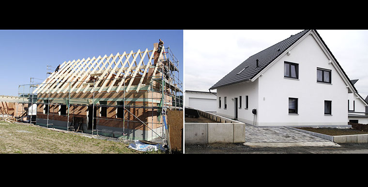 Romantisch schönes Foto mit roten Hausdächern